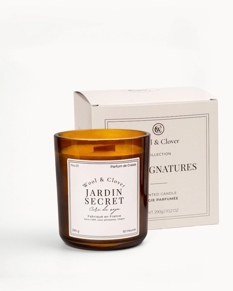 Bougie Jardin Secret - Parfum Fruité & Floral | Wool & Clover