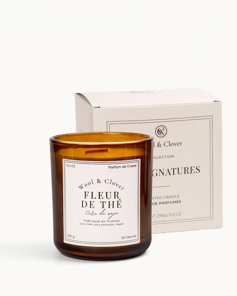 Tea Flower Candle - Fresh & Soothing Scent | Wool & Clover