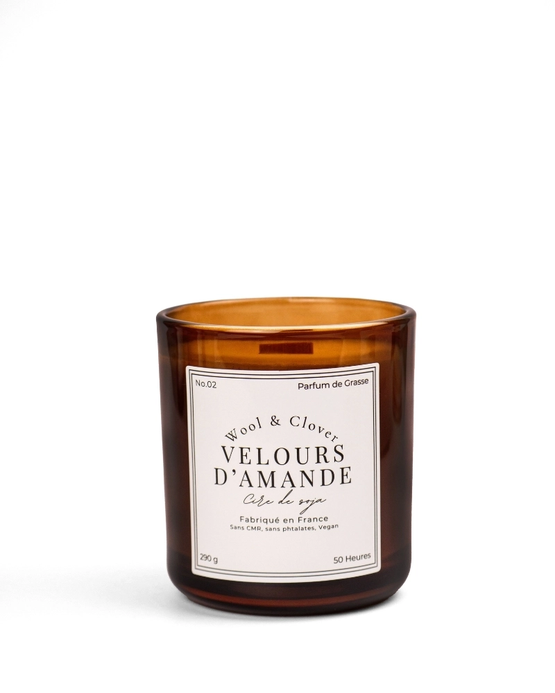 Velvet Almond Candle - Almond & Vanilla Scent | Wool & Clover