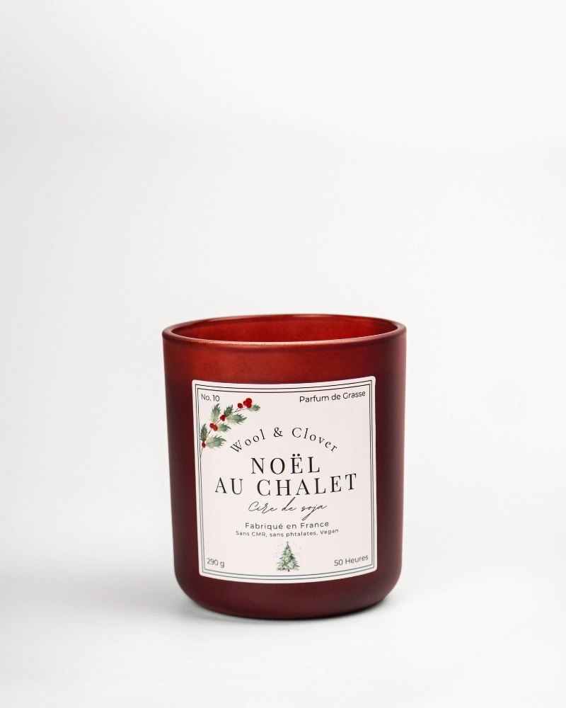 Bougie Noël au Chalet - Parfum Sapin & Bois | Wool & Clover