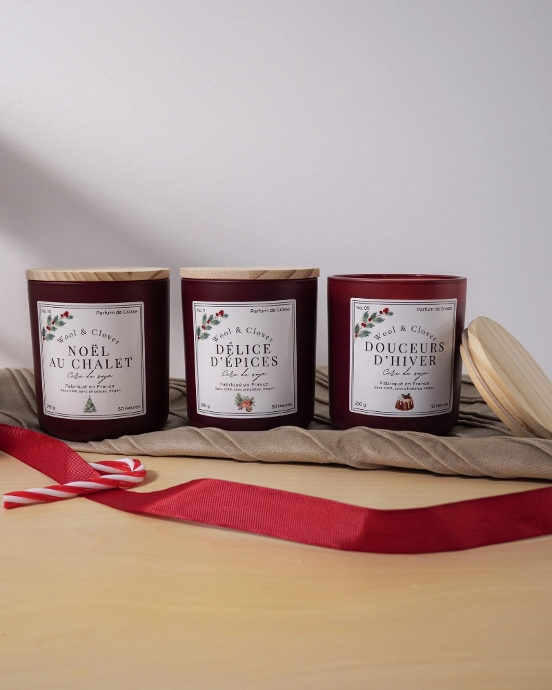 Spiced Delight Candle - Gingerbread & Coconut Scent | Wool & Clover