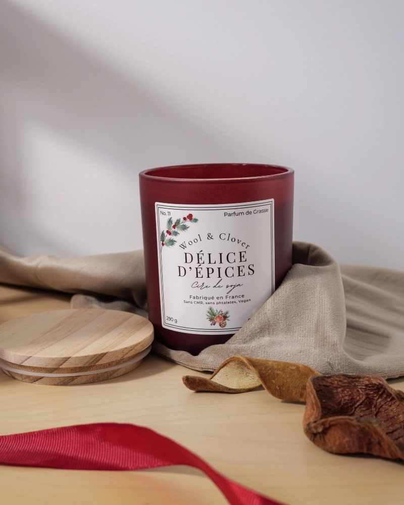 Spiced Delight Candle - Gingerbread & Coconut Scent | Wool & Clover