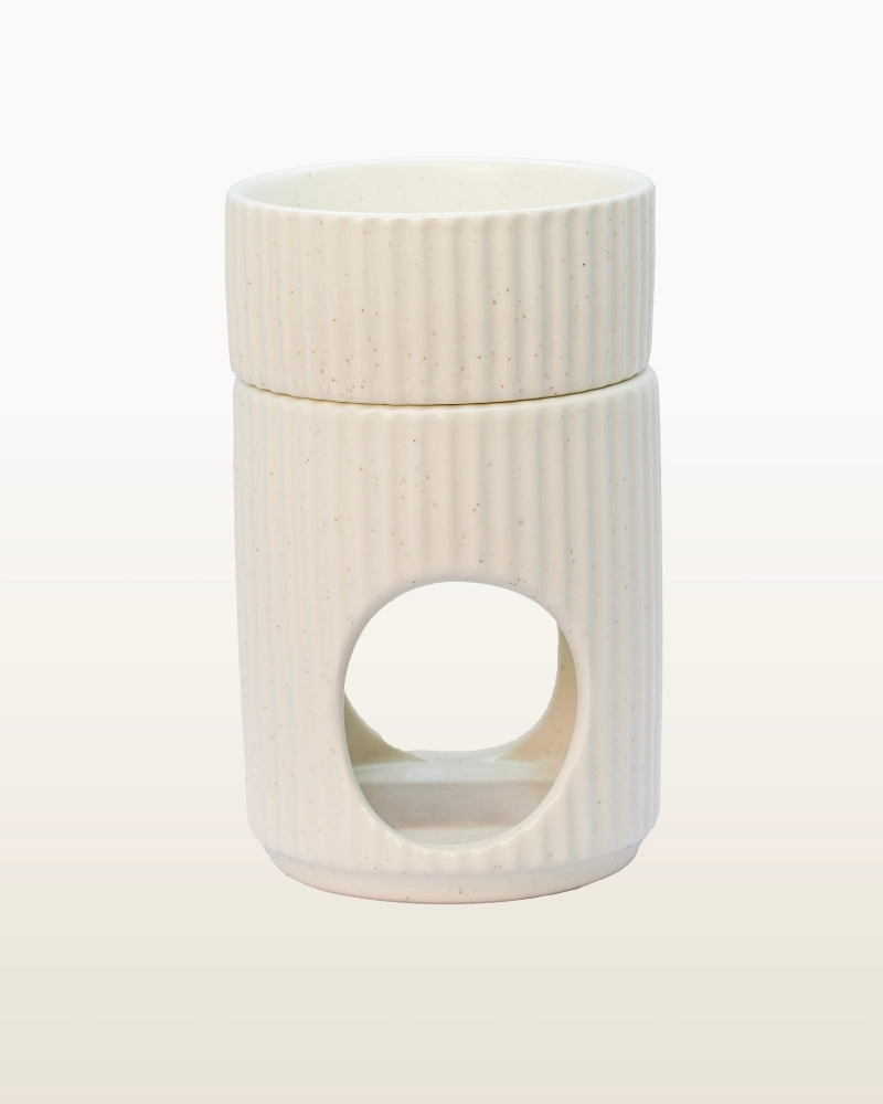 Brûle-Parfum Céramique Design - Blanc Cannelé | Wool & Clover